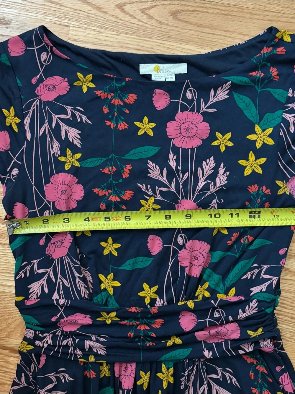 Boden Clarissa Forest Garden Charm Green Blue Sleeveless Midi Dress Size 6 - Picture 9 of 10
